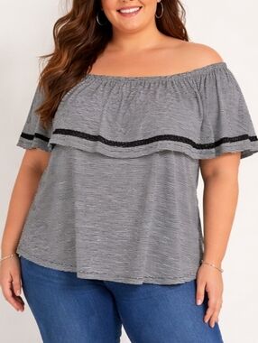 5X • Penningtons • Bardot Off-The-Shoulder Swing Top